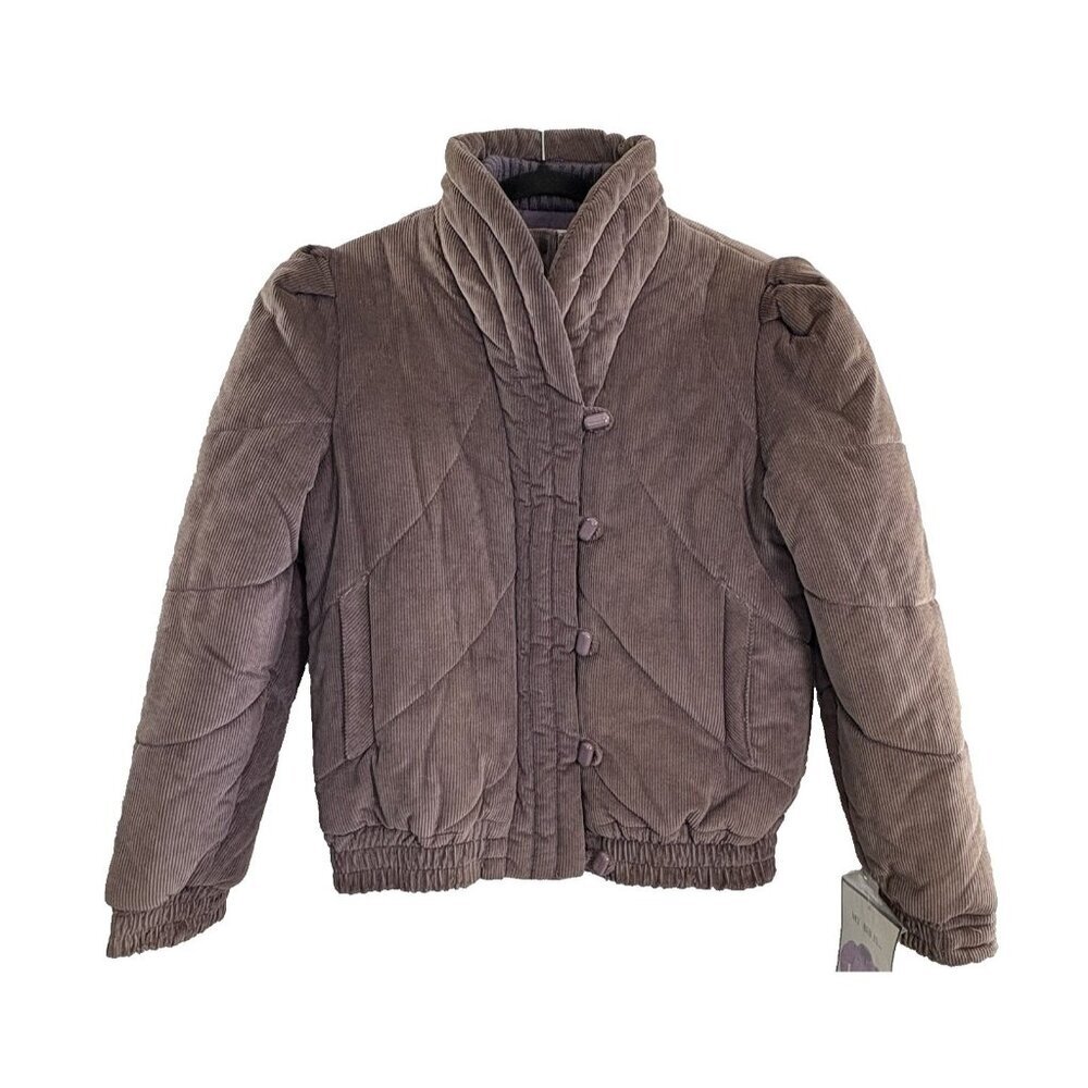 Vtg NWT CURRENT SEEN Women Corduroy Short Jacket Sz M Purple 80s‎ 90s hg-0